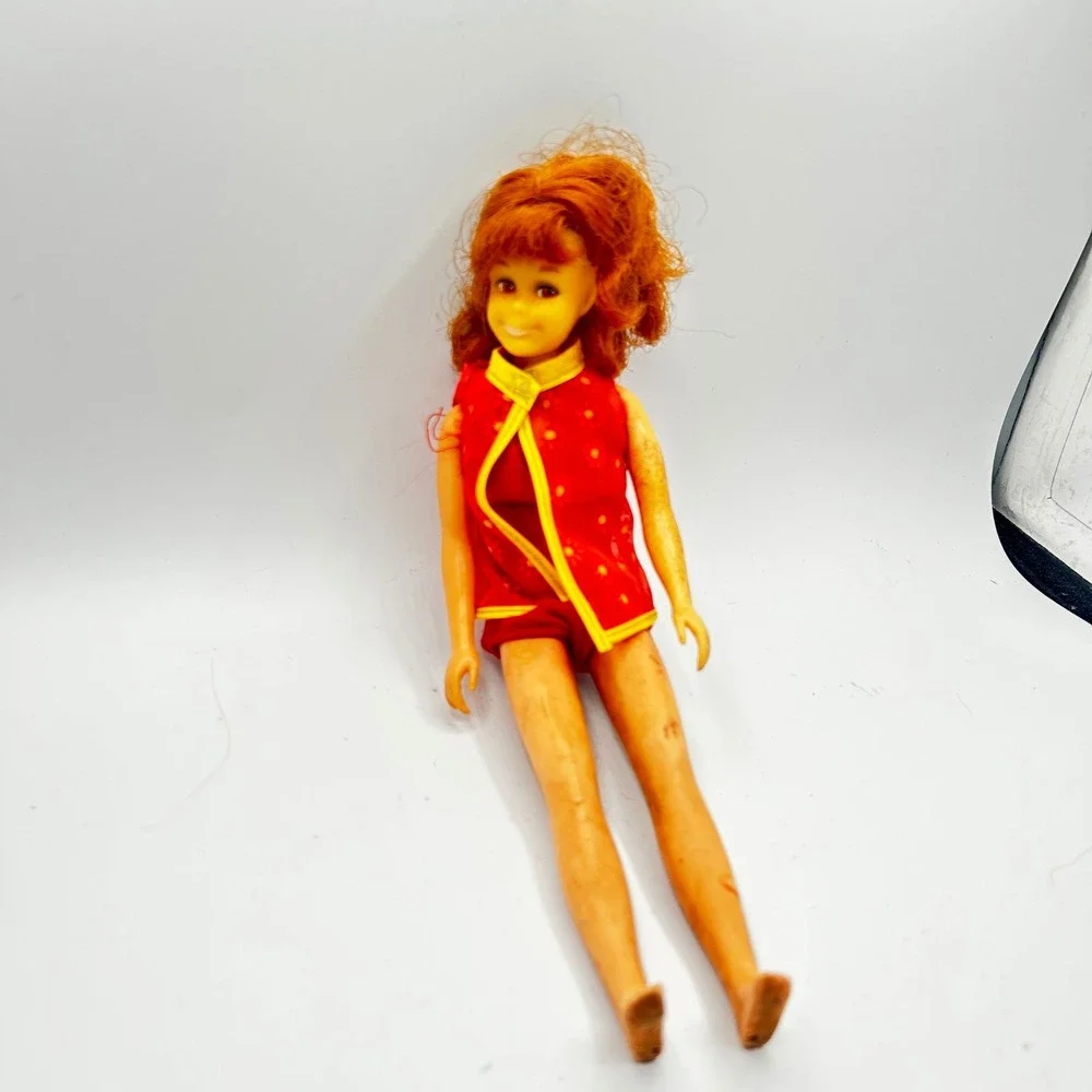 Mattel Skipper Doll Vintage 1963 Japan Barbie Friend Red Hair Fair Condition